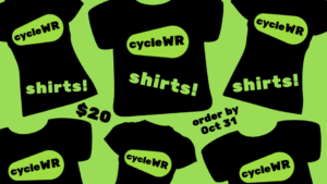 Get your very own CycleWR t-shirt! (Orders closed)